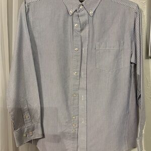 Kids Dockers blue and white striped long-sleeve button-down shirt